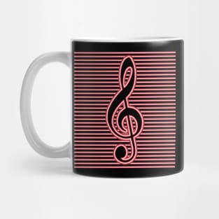 G clef Musical Symbol Neon Mug